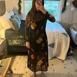 All Saints Mesh Black Dress